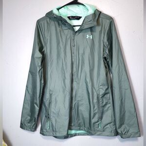 Under Armour Green Lightweight Windbreaker Rain Jacket Size Woman's Small